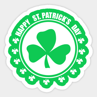 happy st. patricks day (white) Sticker